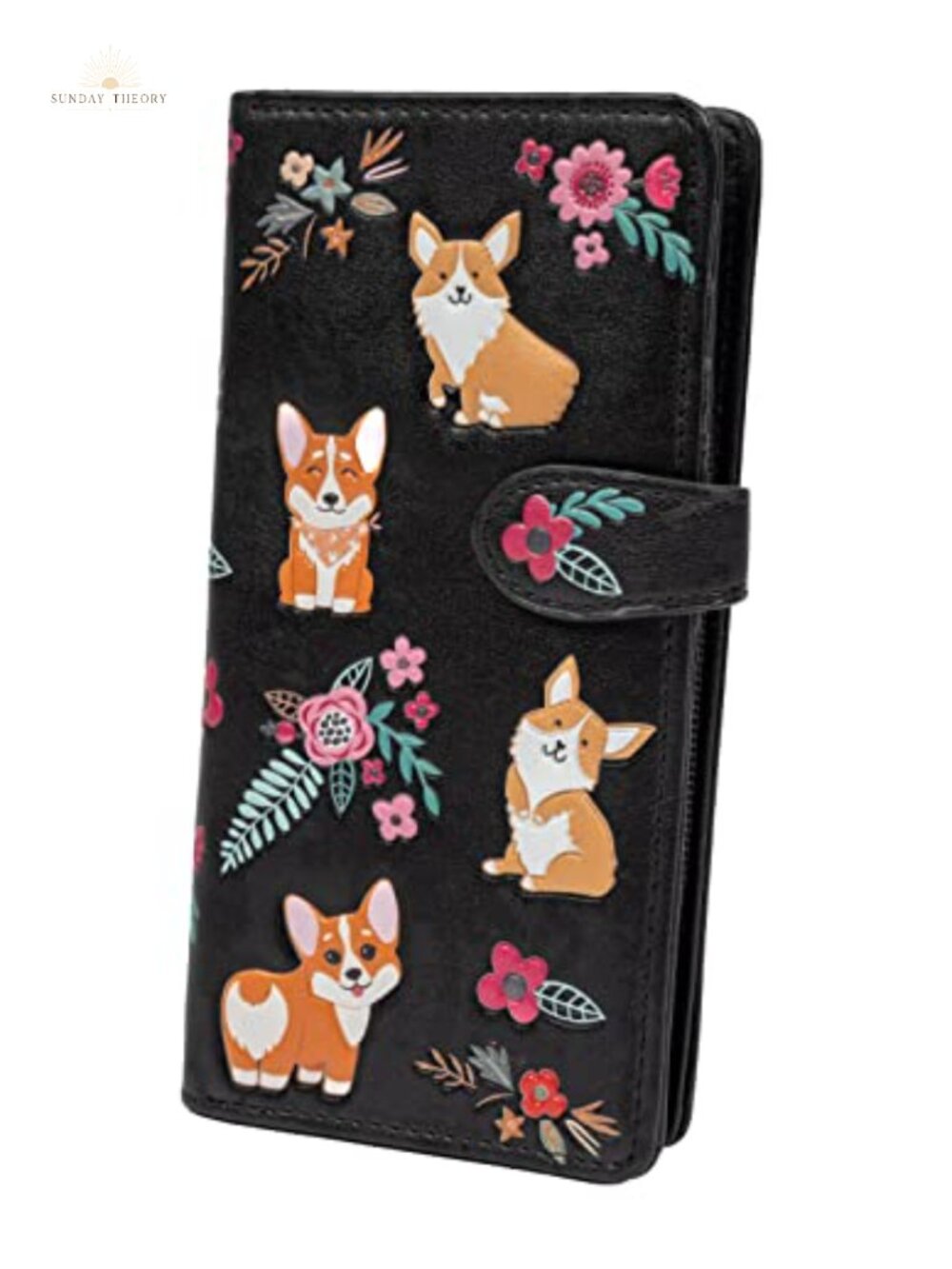 Vegan Faux Leather Corgi Pattern Cardholder Wallet